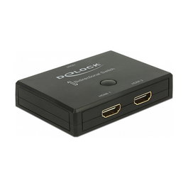 DeLOCK 18749 Conmutador HDMI 2.0 Bidireccional 2 Entradas 1 Salida 4K Ultra HD a 60 Hz, Negro