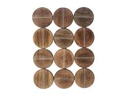 DKD Home Decor Decoración de Pared Mango y Hierro Círculos 45x3x60