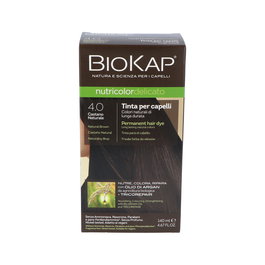 Biokap Tinte Brown Gentle Dye Capilar Castaño Natural 4.0 - 140 ml - Cubre Canas, Fórmula Suave con Ingredientes Vegetales