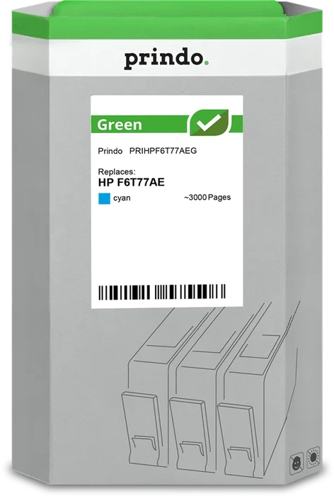 Prindo Cartucho de tinta Cian PRIHPF6T77AEG Green Prindo Cartucho de tinta Cian PRIHPF6T77AEG Green