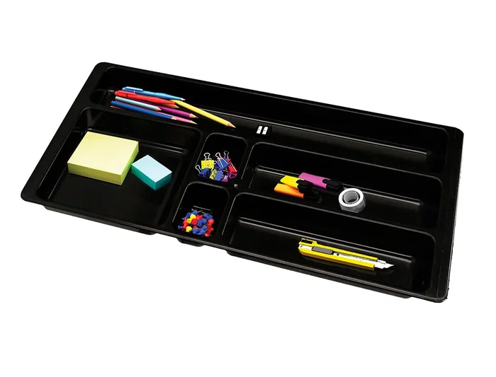 Q-connect Bandeja Organizadora de Cajones, Negro, 344x160x33 mm