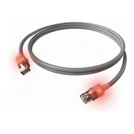 Easylan Patch Cord Cat.6 S/FTP LSOH 1 m Gris, DualBoot LED, Conector Sacon, Categoría 6 Clase E (Cat6, RJ45, 500 MHz, Plano)