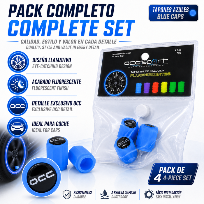 Occ Sport Tapones Válvula LED Azul