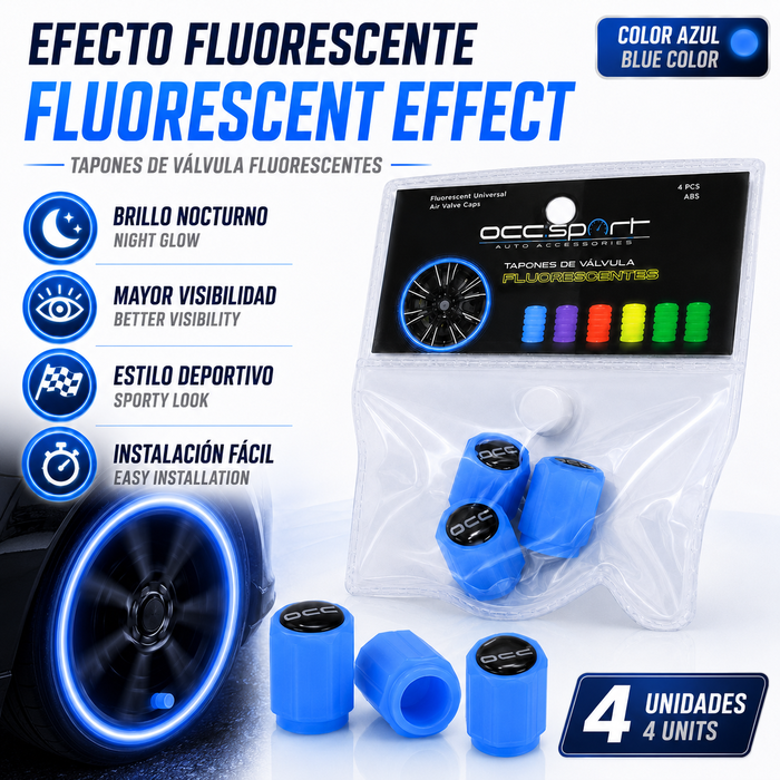 Occ Sport Tapones Válvula LED Azul