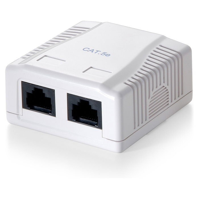 Equip Roseta de superficie Cat6 con 2 puertos RJ45 Blanco