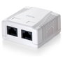 Equip Roseta de superficie Cat6 con 2 puertos RJ45 Blanco