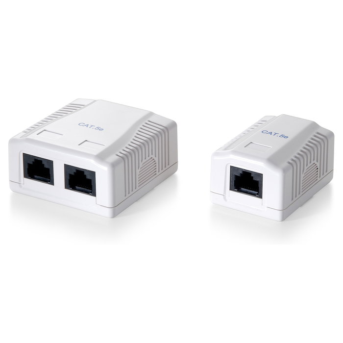 Equip Roseta de superficie Cat6 con 2 puertos RJ45 Blanco