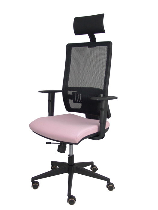 PIQUERAS Y CRESPO Silla Horna con Mecanismo Sincro/Traslack, Asiento Rosa y Respaldo de Malla Negro PIQUERAS Y CRESPO Silla Horna con Mecanismo Sincro/Traslack, Asiento Rosa y Respaldo de Malla Negro
