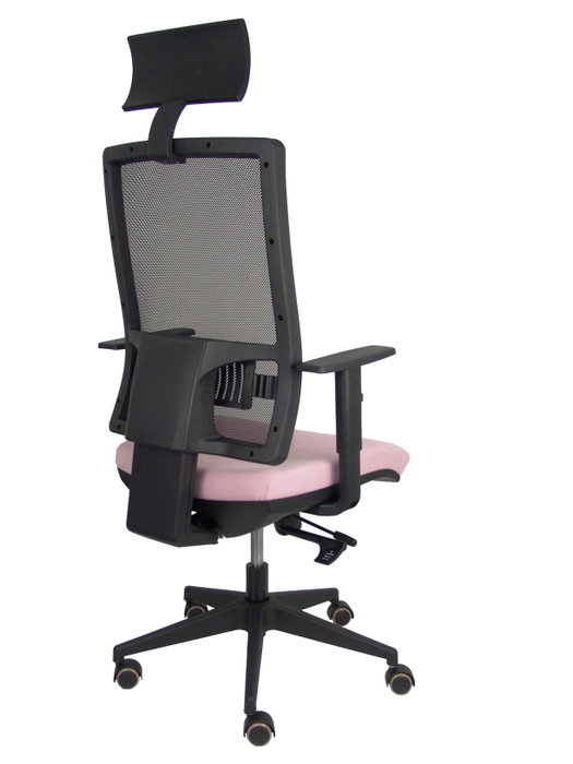 PIQUERAS Y CRESPO Silla Horna con Mecanismo Sincro/Traslack, Asiento Rosa y Respaldo de Malla Negro PIQUERAS Y CRESPO Silla Horna con Mecanismo Sincro/Traslack, Asiento Rosa y Respaldo de Malla Negro