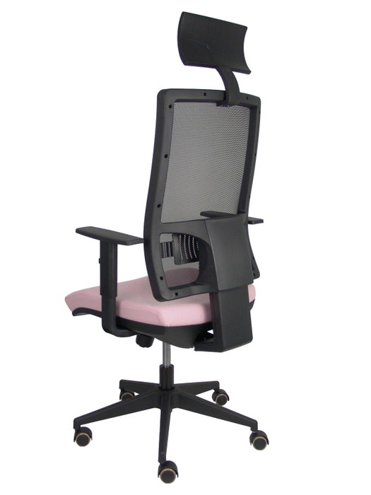 PIQUERAS Y CRESPO Silla Horna con Mecanismo Sincro/Traslack, Asiento Rosa y Respaldo de Malla Negro PIQUERAS Y CRESPO Silla Horna con Mecanismo Sincro/Traslack, Asiento Rosa y Respaldo de Malla Negro