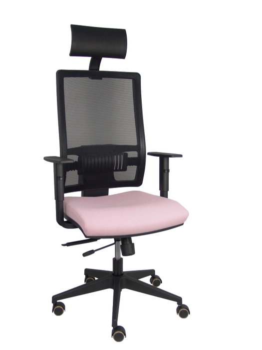 PIQUERAS Y CRESPO Silla Horna con Mecanismo Sincro/Traslack, Asiento Rosa y Respaldo de Malla Negro PIQUERAS Y CRESPO Silla Horna con Mecanismo Sincro/Traslack, Asiento Rosa y Respaldo de Malla Negro