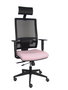 PIQUERAS Y CRESPO Silla Horna con Mecanismo Sincro/Traslack, Asiento Rosa y Respaldo de Malla Negro