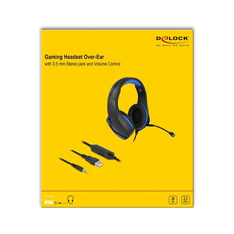 DeLOCK Gaming Headset con luz LED azul y conector de 3,5 mm DeLOCK Gaming Headset con luz LED azul y conector de 3,5 mm