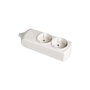 Solera 8002 Regleta Base Múltiple sin Cable de 2 Enchufes, Blanco