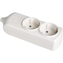 Solera 8002 - regleta/base múltiple sin cable de 2 enchufes, blanco