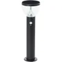 Brilliant BRI4004353437908 Terminal de exterior LED solar con detector de movimiento, acero inoxidable y plástico, negro