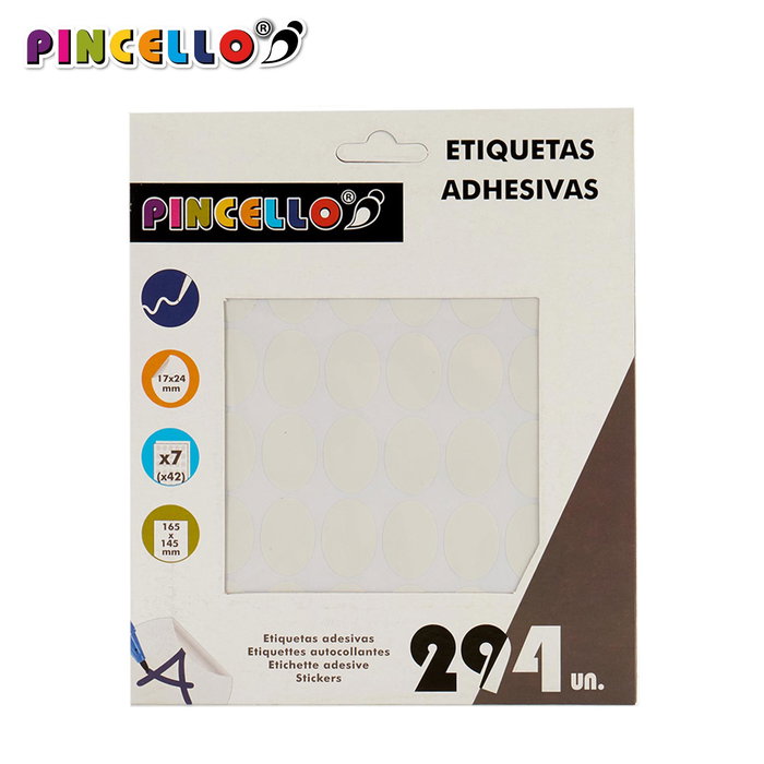 Pincello Etiquetas Adhesivas Ovaladas 17x24 mm 7 Páginas (Set de 120)