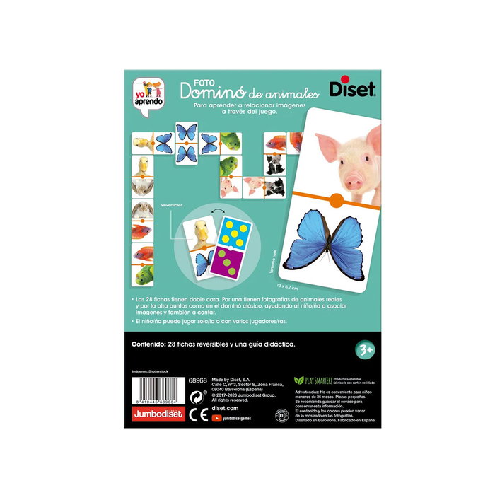 Diset Domino Animales Clásico 68968 Juego de Mesa para Niños +3 Años Español