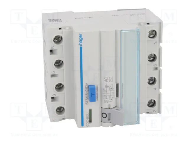 HAGER Interruptor diferencial 63A 30mA 3+N