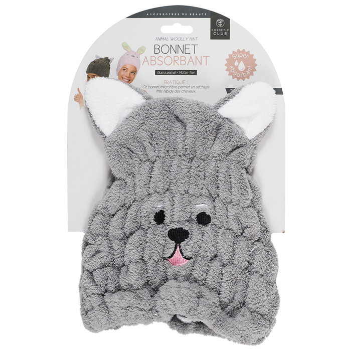 Cosmetic Club Gorro Secar Cabello Microfibra Superabsorbente Talla Única 30x25 cm Modelos Surtidos Gato Conejo Cosmetic Club Gorro Secar Cabello Microfibra Superabsorbente Talla Única 30x25 cm Modelos Surtidos Gato Conejo