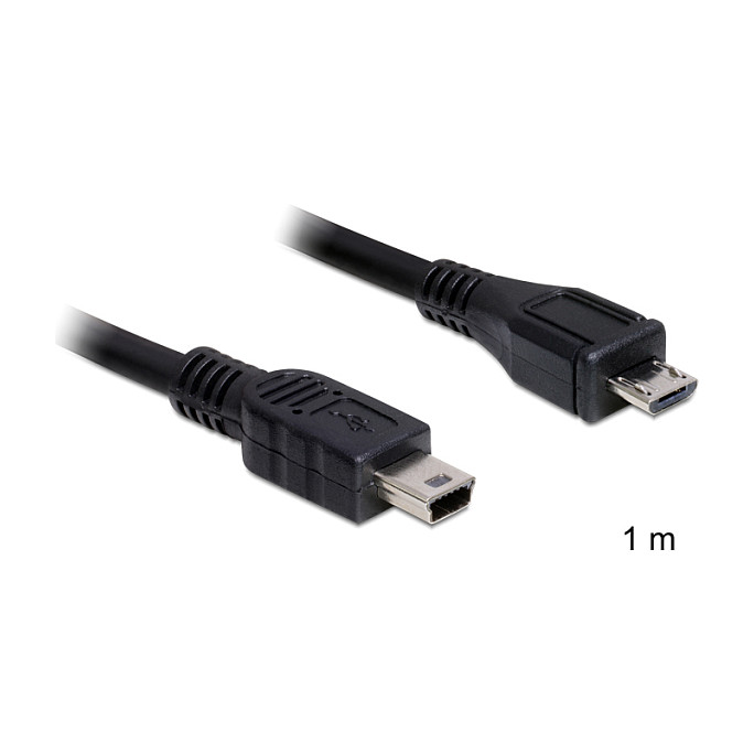 DeLOCK Cable USB 2.0 Micro-USB B a Mini-USB B 1 m Negro