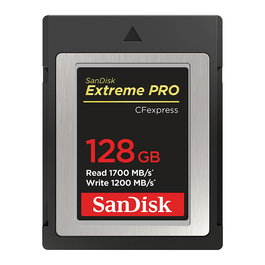 SanDisk SDCFE-128G-GN4NN Extreme Pro Tarjeta CFexpress Tipo B 128 GB, Velocidad Lectura 1700 MB/s, Escritura 1200 MB/s - Negro