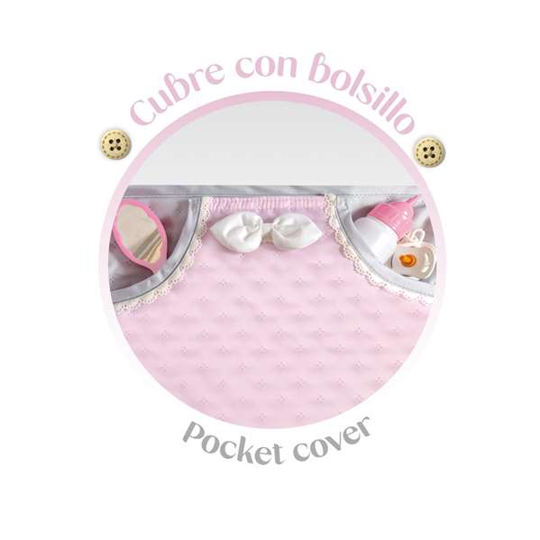 Decuevas Sophie - Coche de Muñeca 3 en 1 Plegable - Para Muñecas de Hasta 48 cm