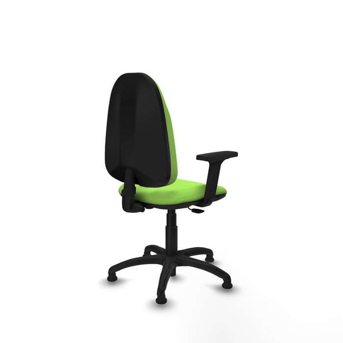 Silla de oficina Algarra con mecanismo Contacto permanente básico tapizada con Tela color Pistacho. Equipada con Base poliamida negra, Brazos 2Dy Topes Silla de oficina Algarra con mecanismo Contacto permanente básico tapizada con Tela color Pistacho. Equipada con Base poliamida negra, Brazos 2Dy Topes