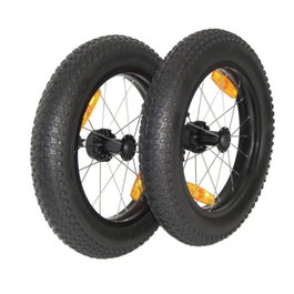 Burley Set de ruedas 16+ - Ruedas 16x3 con eje Push Button y perfil de tacos