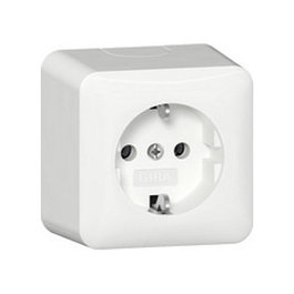 GIRA 444013 Toma de corriente Schuko con placa de montaje Blanco