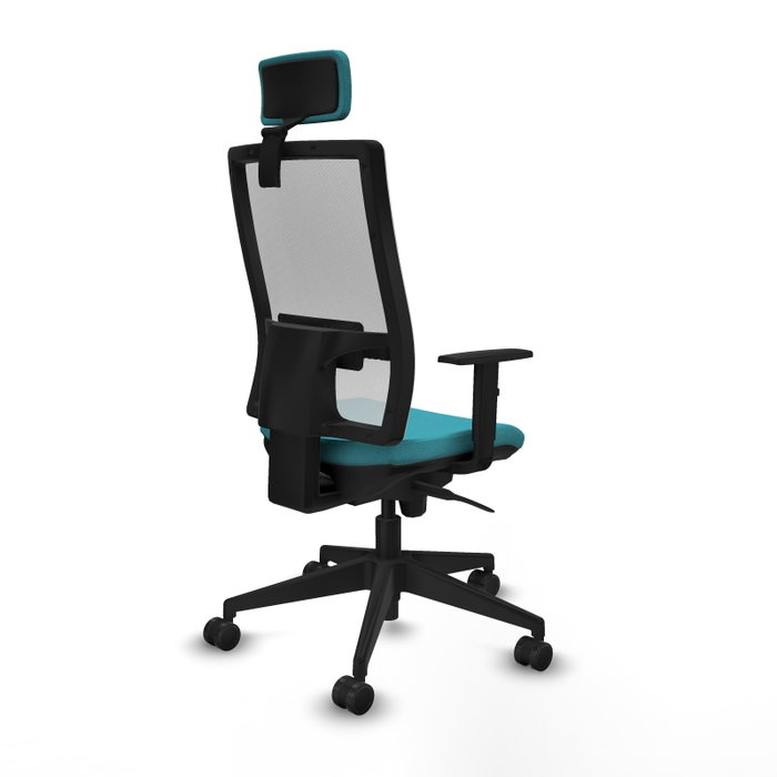 PIQUERAS Y CRESPO Silla de oficina Horna con mecanismo Sincro, Turquesa y Blanco PIQUERAS Y CRESPO Silla de oficina Horna con mecanismo Sincro, Turquesa y Blanco