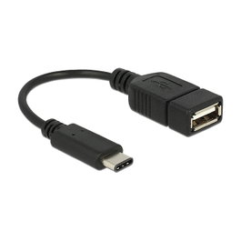 DeLOCK Adaptador USB 2.0 de USB A a USB C 15 cm Negro