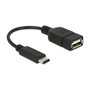DeLOCK Adaptador USB 2.0 A - C Macho/Hembra 15 cm Negro