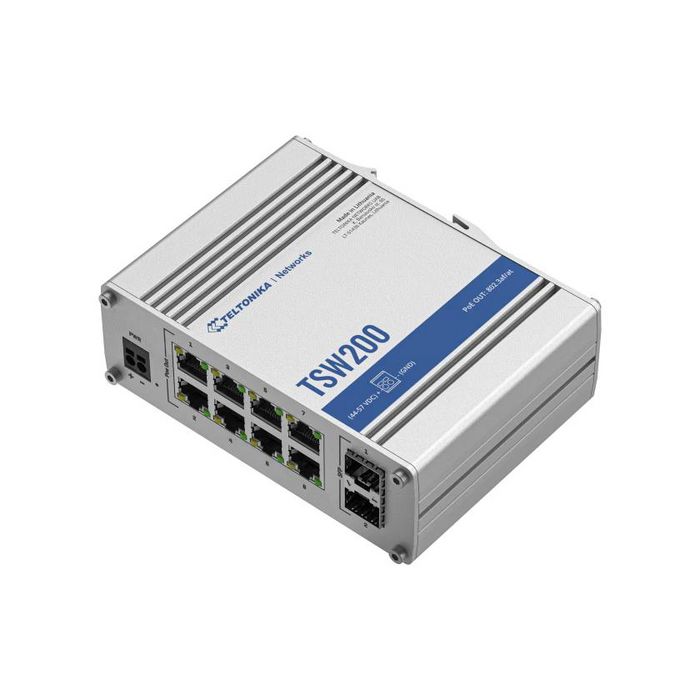 Teltonika TSW200 Switch Industrial No Gestionado 8x PoE+ 2x SFP