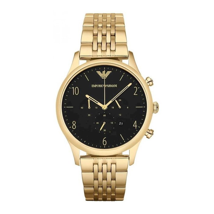 Armani AR1893 Reloj para hombre con detalles dorados y esfera negra Armani AR1893 Reloj para hombre con detalles dorados y esfera negra