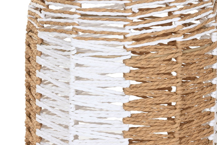 DKD Home Decor Set de 3 Jarrones de Fibra y Metal Marrón Natural