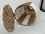 DKD Home Decor Set de 3 Jarrones de Fibra y Metal Marrón Natural