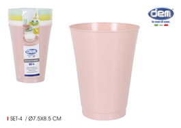 Dem Set-4 Vasos PP Pastel 7 cm x 9 cm x 7 cm (24 Unidades)