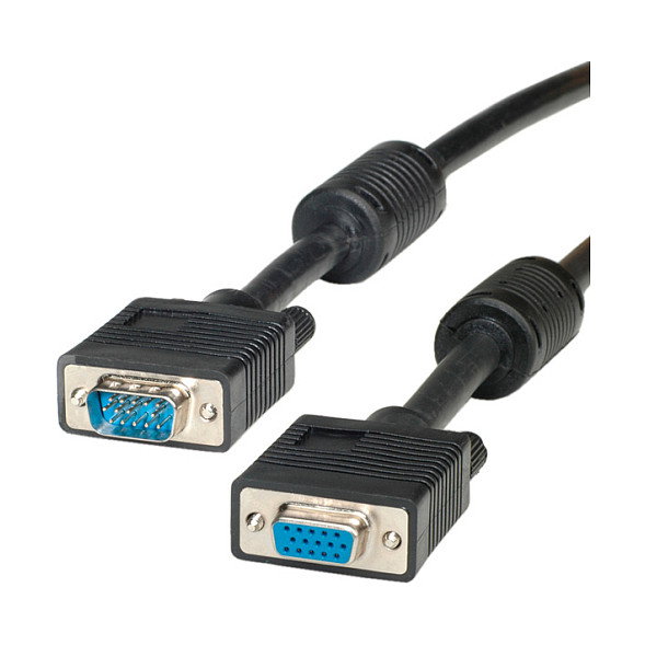 ROLINE 11.04.5356 Cable VGA HD15 ST-BU con Ferritkern Macho-Hembra, Negro, 6m ROLINE 11.04.5356 Cable VGA HD15 ST-BU con Ferritkern Macho-Hembra, Negro, 6m