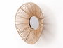 Giftdecor Espejo Oval Vuelo Cuerda 43 cm x 38 cm x 13.5 cm Vidrio Metal Papel Natural (Set de 4)