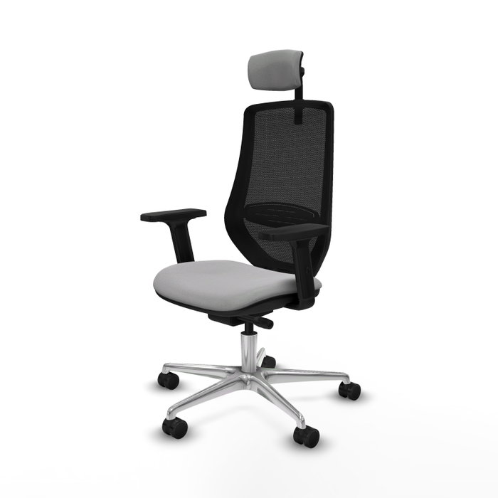PIQUERAS Y CRESPO Silla de oficina Mardos con mecanismo Sincro/Traslack, Gris claro y Negro