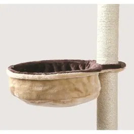 Trixie Bolsa de confort para árbol de gato - Marrón y beige - Para gatos - Cubierta de felpa, reversible, se une a la mayoría de árboles - Ø38 cm