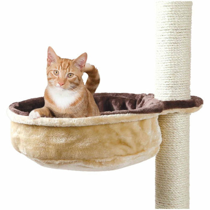 Trixie Bolsa de confort para árbol de gato - Marrón y beige - Para gatos - Cubierta de felpa, reversible, se une a la mayoría de árboles - Ø38 cm