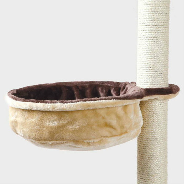 Trixie Bolsa de confort para árbol de gato - Marrón y beige - Para gatos - Cubierta de felpa, reversible, se une a la mayoría de árboles - Ø38 cm