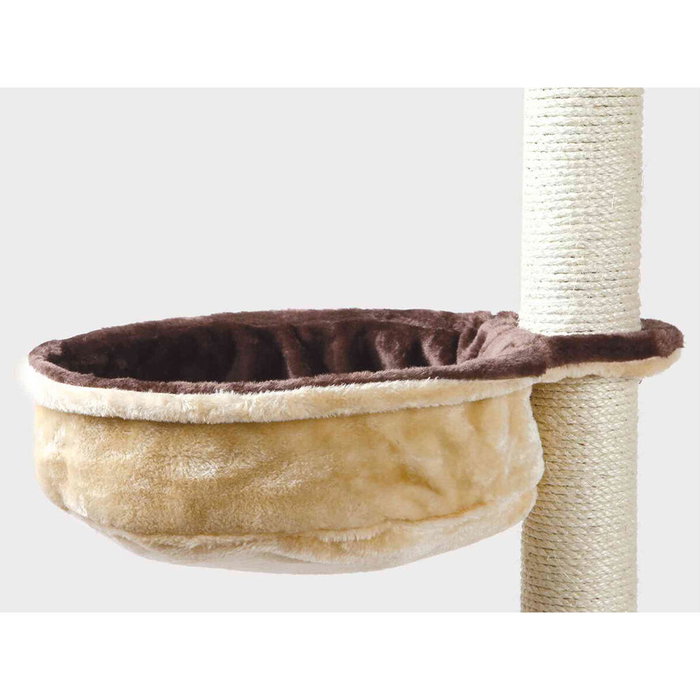 Trixie Bolsa de confort para árbol de gato - Marrón y beige - Para gatos - Cubierta de felpa, reversible, se une a la mayoría de árboles - Ø38 cm