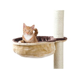 Trixie Bolsa de confort para árbol de gato - Marrón y beige - Para gatos - Cubierta de felpa, reversible, se une a la mayoría de árboles - Ø38 cm