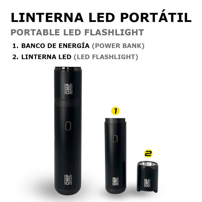 OMP Kit Portátil Multifunción 5 en 1 con Arrancador, Compresor, Aspiradora, Linterna y Power Bank