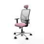 PIQUERAS Y CRESPO Silla de oficina Motilla Rosa y Blanco con mecanismo Sincro