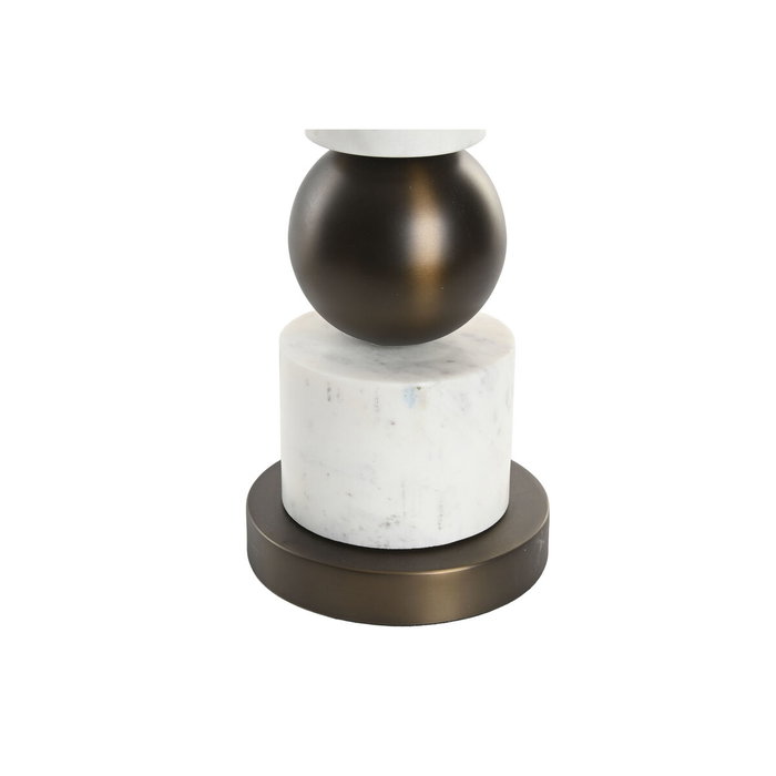 DKD Home Decor Lámpara de Sobremesa de Acero y Mármol en Bronce
