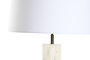 DKD Home Decor India lamps 1c25 Lámpara Sobremesa Bronce Blanco Acero Marmol 50 x 50 x 87 cm